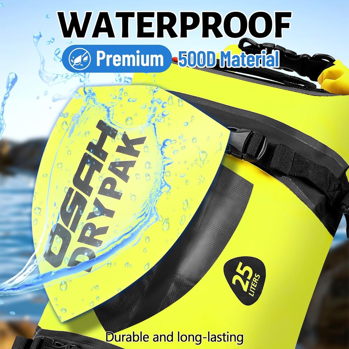 OSAH DRYPAK - Bolso seco impermeable 25 litros - Motocicleta con Amarras