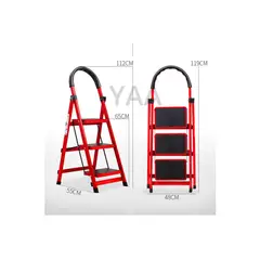 GENERICO - Escalera Antideslizante 3 Escalones Peldaño Amplio Plegable