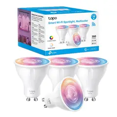 TP LINK - Set 4 Ampolletas Smart Tp-Link Tapo Colores GU10 Wi-fi Google Alexa