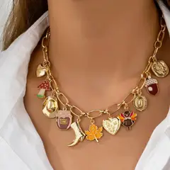 GENERICO - Collar Otoño baño de oro