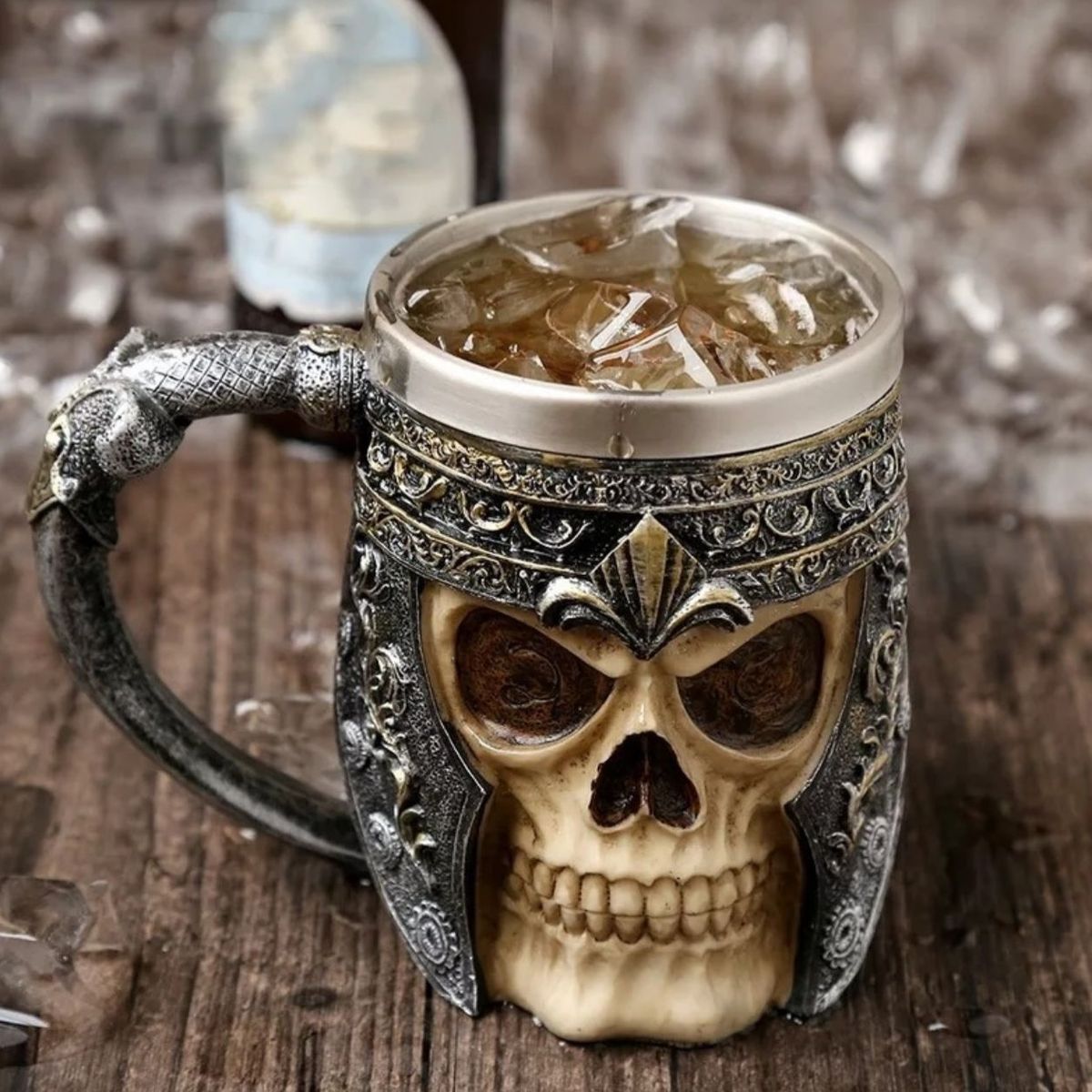 GENERICO - Taza Vikingo Halloween Calavera Casco