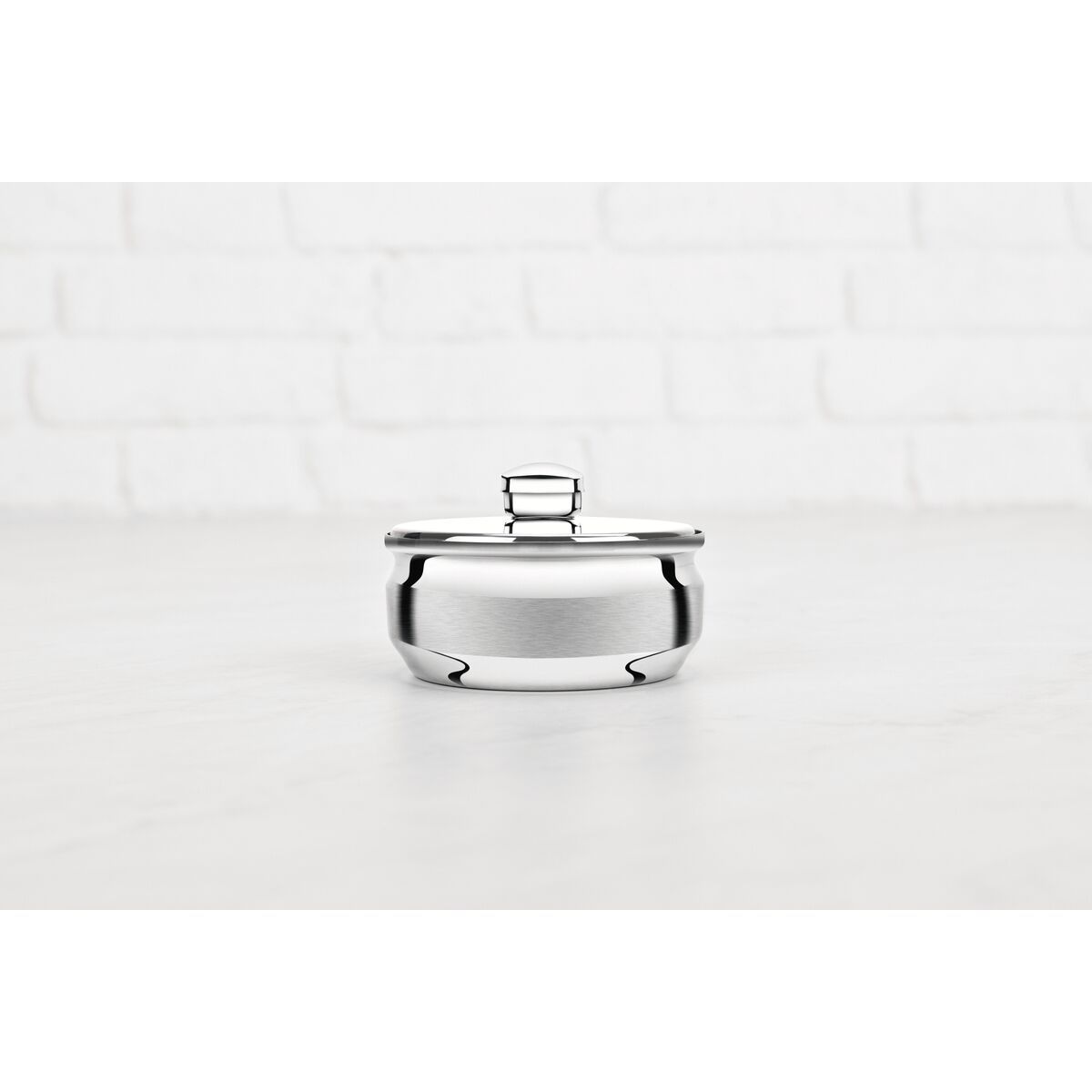 TRAMONTINA - Mantequillera Tramontina redonda de acero inoxidable con tapa