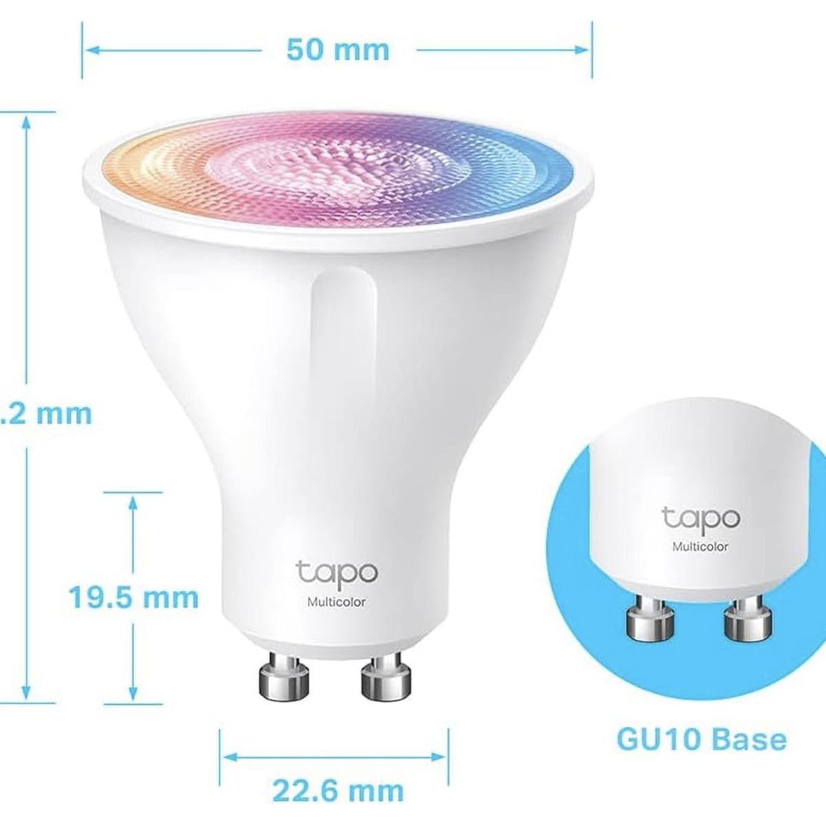 TP LINK - Set 6 Ampolletas Smart Tp-Link Tapo Colores  Gu10 Wi-fi Google Alexa