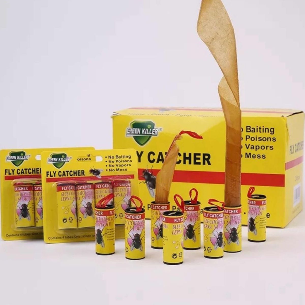 GENERICO - Atrapa Moscas 96 Tira Adhesivo Pegamento Mata Mosca Insecto