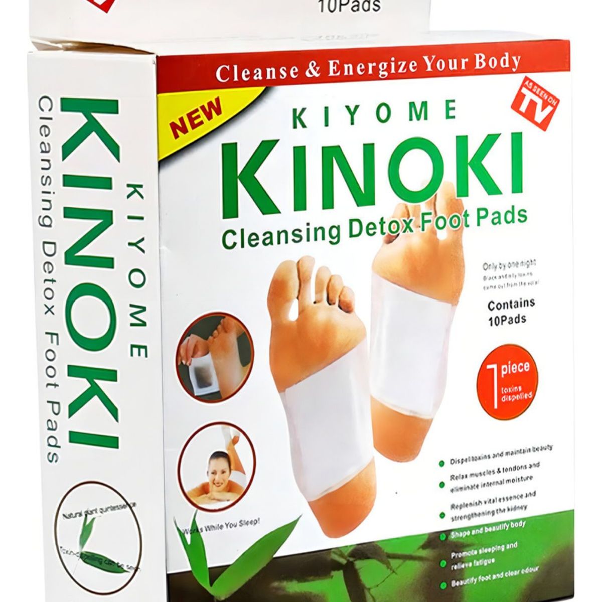 GENERICO - Pack 10 Piezas Kinoki Parche Olor Pies Relajación 10cm