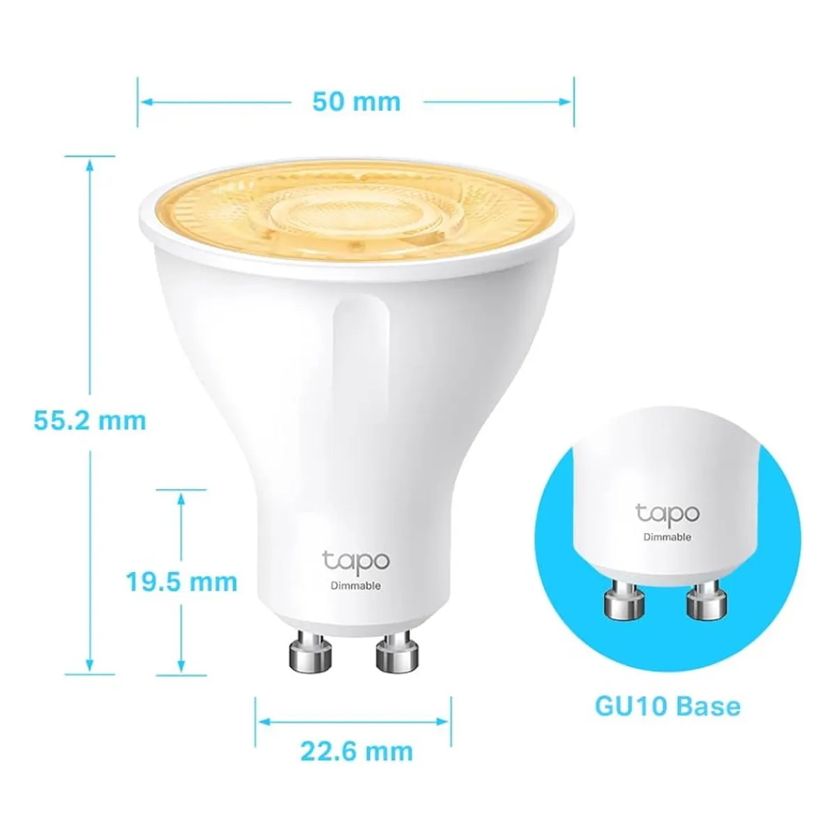 TP LINK - Set 2 Smart Tp-Link Tapo Luz Calida GU10 Wi-fi Google Alexa