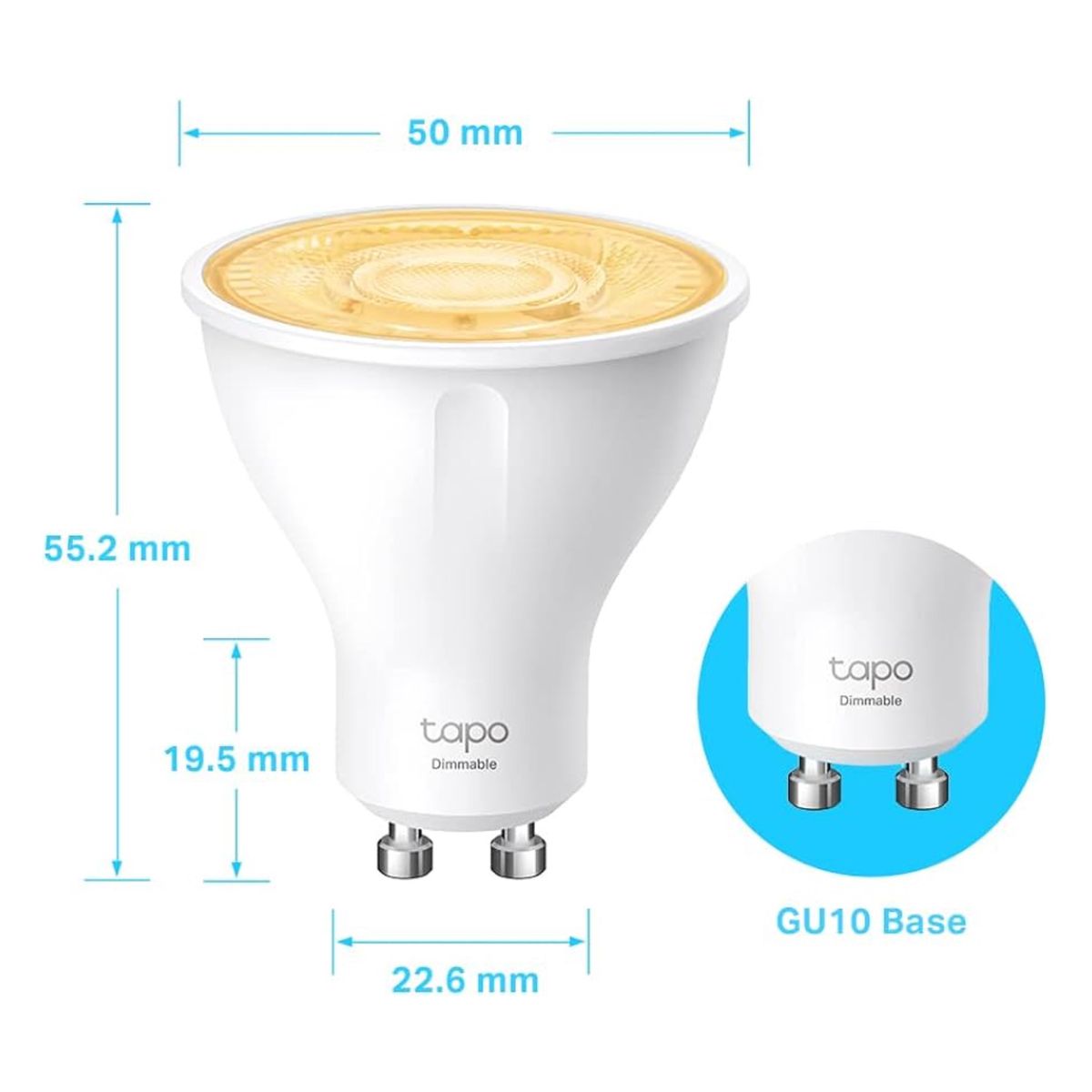 TP LINK - Set 4  Smart Tp-Link Tapo Luz Calida Gu10 Wi-fi Google Alexa