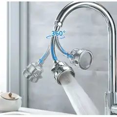 GENERICO - Extensión Flexible 360° Para Grifo Lavaplatos Llave Cocina Plateado Brillante