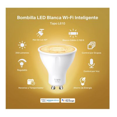 Imagen 2 del producto Set 3 Smart Tp-Link Tapo Luz Calida Gu10 Wi-fi Google Alexa
