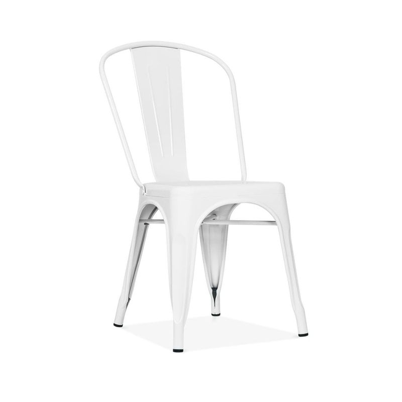 GENERICO - Silla Tolix Blanca Pack 6 - De Acero Resiste 180 Kg Bodegatfc