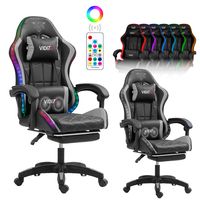 Silla Gamer RGB K-night Reclinable Con Masajeasdor Reposapiés Gris