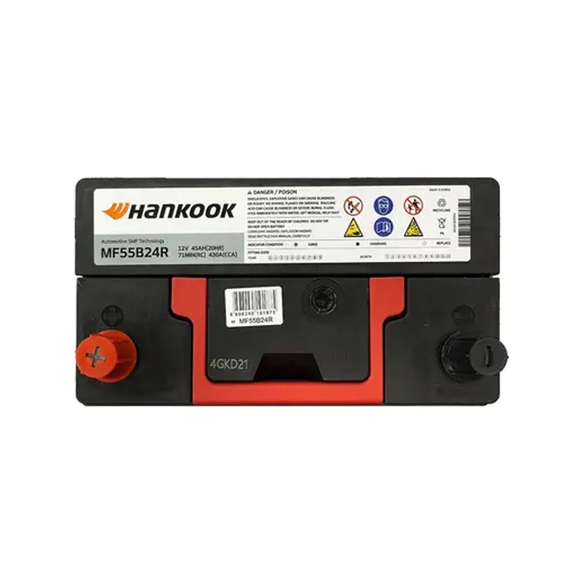HANKOOK - Batería De Auto HANKOOK MF55B24R 45AH 430CCA