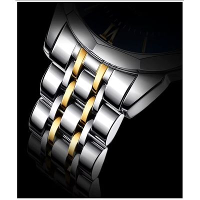 Imagen 2 del producto Reloj de Pulsera de Lujo para Hombre con Calendario Día Fecha Correa Bicolor Acero Inoxidable