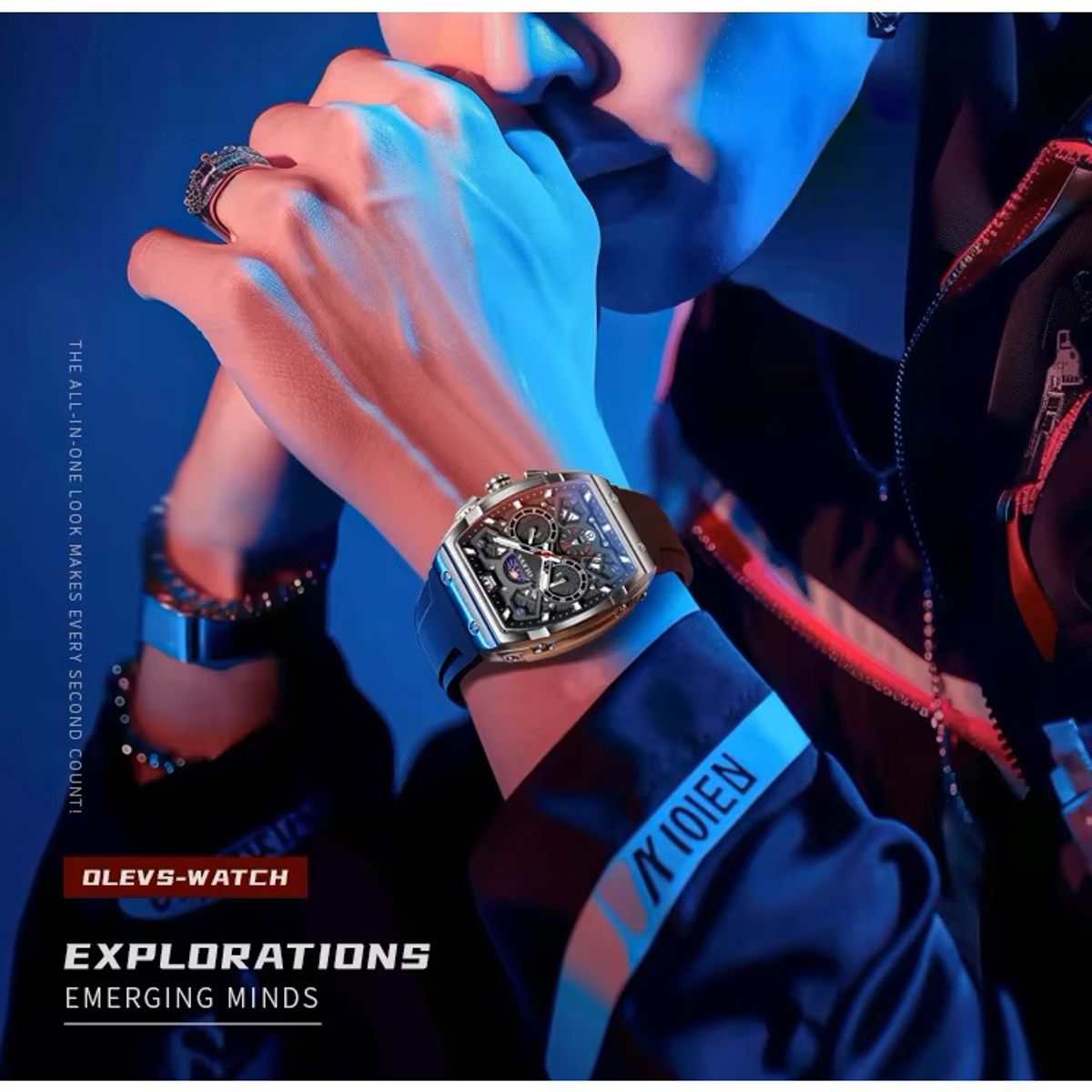 STARTECHOFFICE - Reloj Cronógrafo de Alta Gama para Hombre  Diseño Deportivo Esfera Esqueleto Resistencia al agua 30m