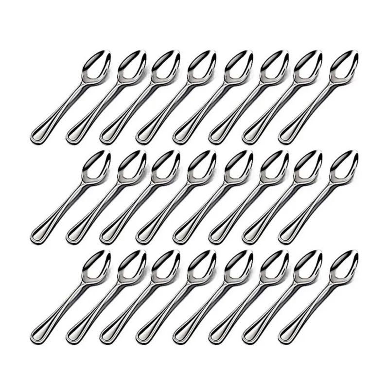 WOLFEN - Juego de 24 cucharas de té acero inoxidable 18/10.