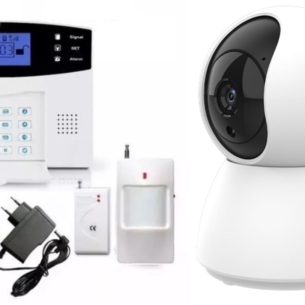 GENERICO - Kit Seguridad Alarma 4g Sensor Movimiento Y Puerta + Cámara IP.