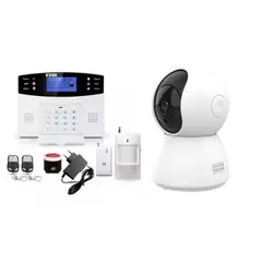 GENERICO - Kit Seguridad Alarma 4g Sensor Movimiento Y Puerta + Cámara IP.