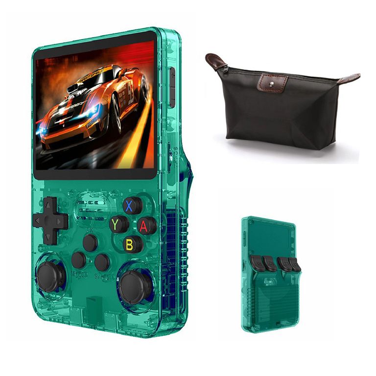 BRO TOUMI Consola de videojuegos Game R36S 64GB Verde y Estuche