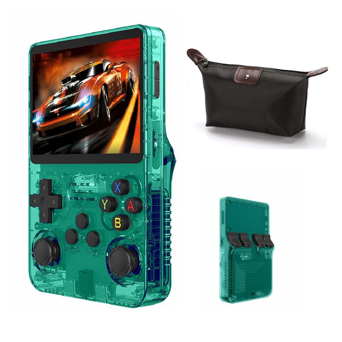 BRO TOUMI - Consola Portatil Retro Game R36S 64GB Verde y Estuche