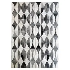 MOO HOGAR - Alfombra Cuero Natural 200 X 280 Diseño 20 X 20 Cm