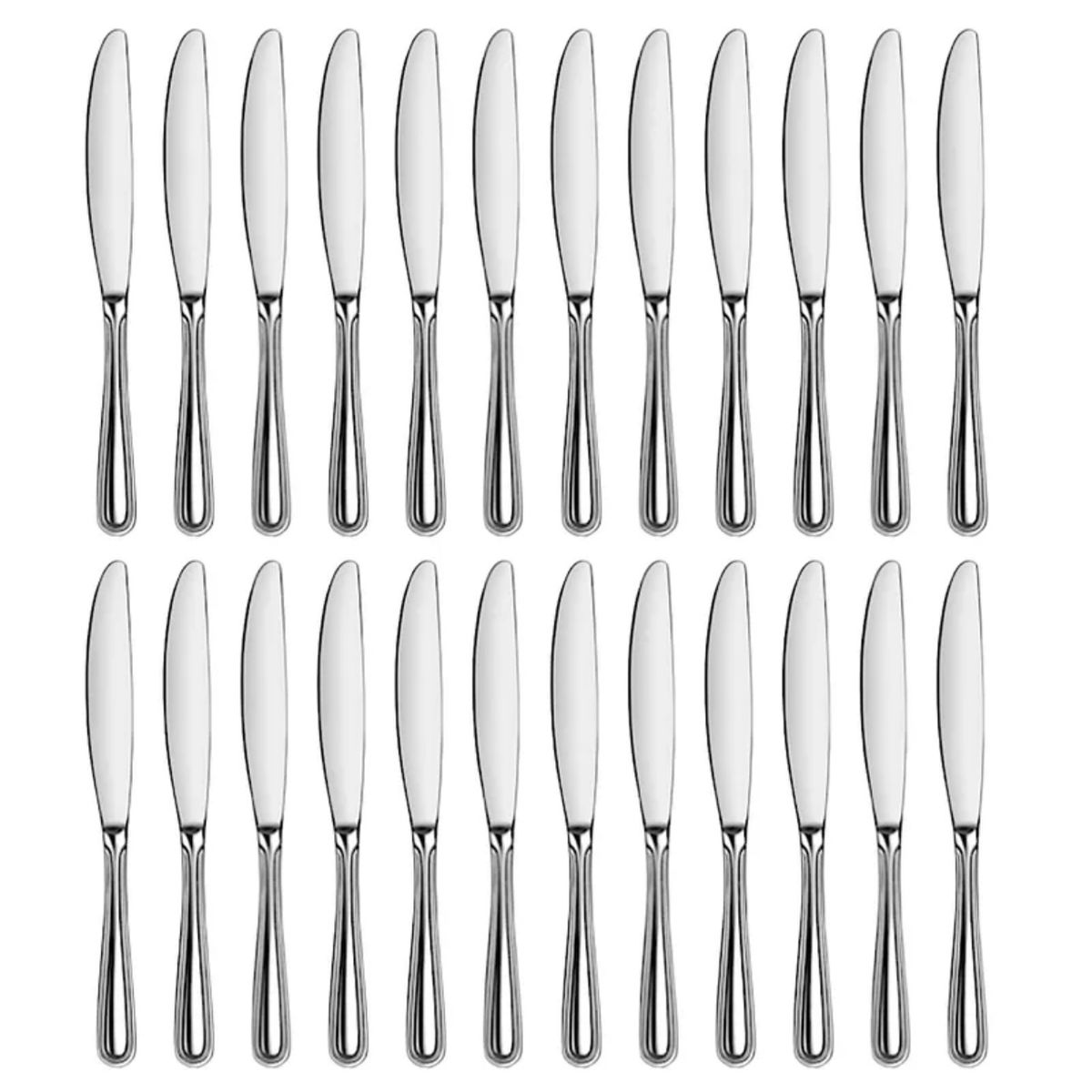 WOLFEN - Juego de 24 cuchillos de mesa acero inoxidable