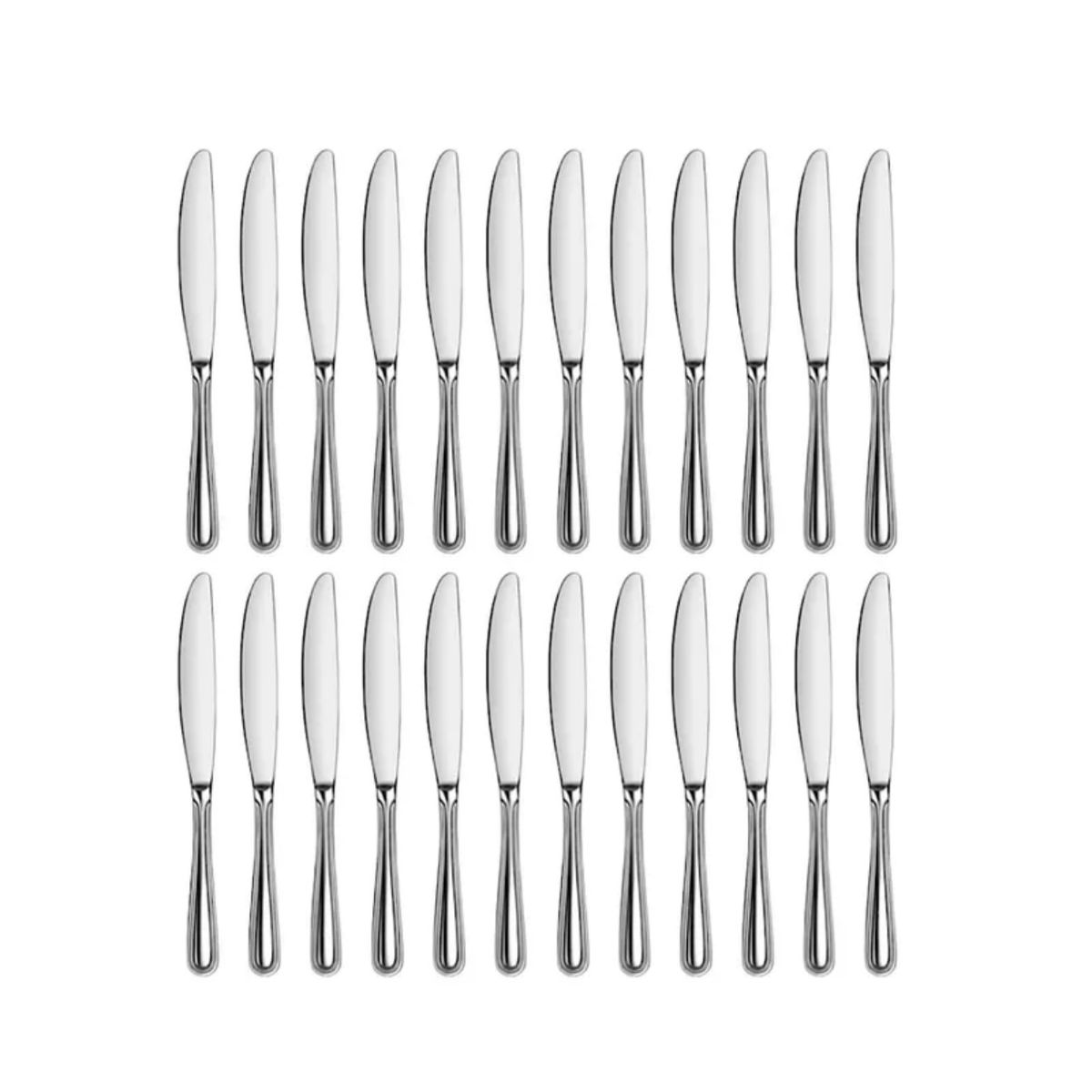 WOLFEN - Juego de 24 cuchillos de postre acero inoxidable