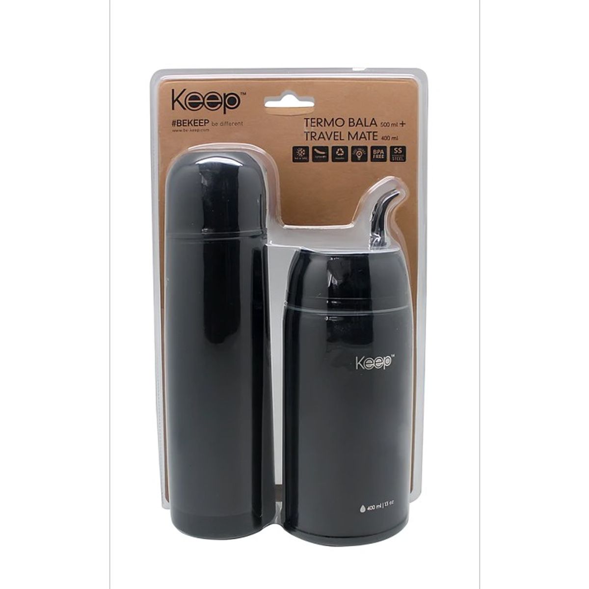 KEEP - TERMO MATE ACERO KEEPNEGRO