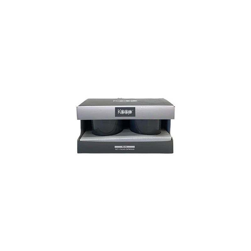 KEEP - SET 2 TAZAS ESPRESSO GREY DUBLIN KEEP