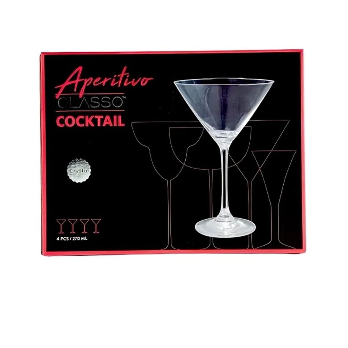 GLASSO - SET 4 COPAS MARTINI GLASSO