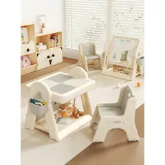 GENERICO - Mesa Incluye Silla Tablero de Dibujo Magnético y Bloques