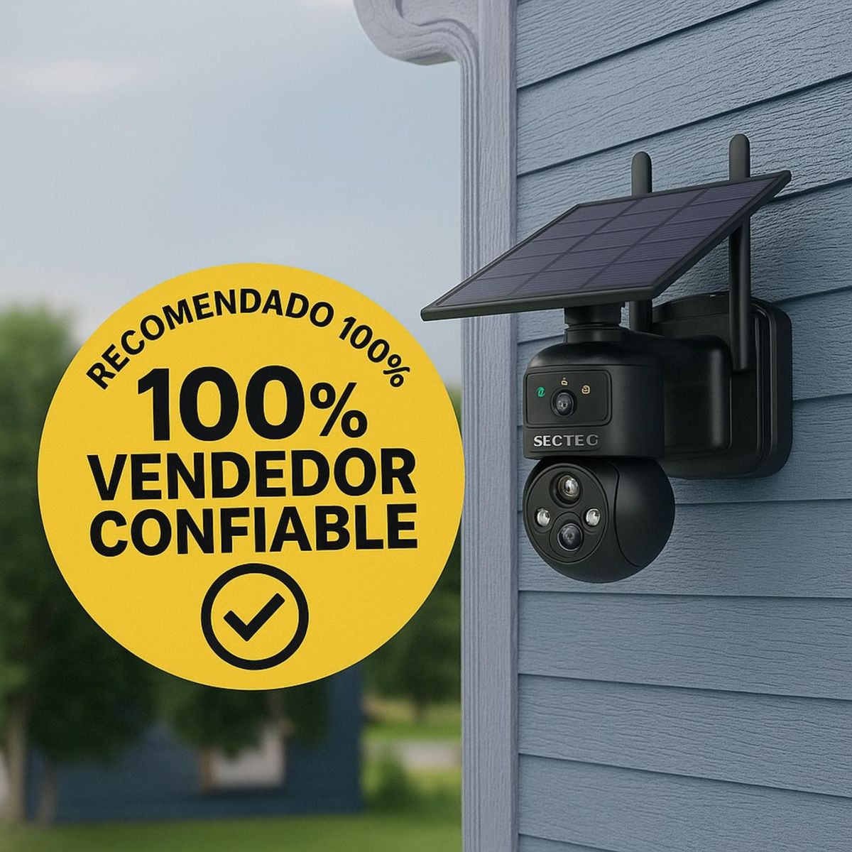 GENERICO - TRIPLE CAMARA SOLAR 4G CHIP MOVIL 15X ZOOM COMPATIBLE CON TODAS LAS COMPAÑIAS