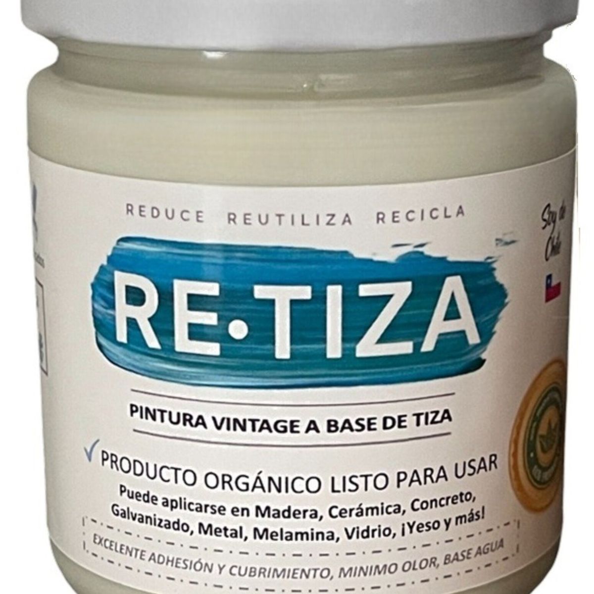 RETIZA - BLANCO INVIERNO 500 grs. PINTURA TIZADA/VINTAGE base agua mate