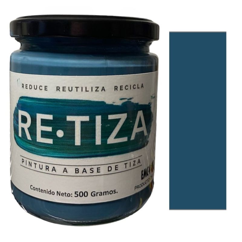 RETIZA - AZUL PETROLEO/OCEANO 500 grs. Pintura Tizada/Vintage base agua mate