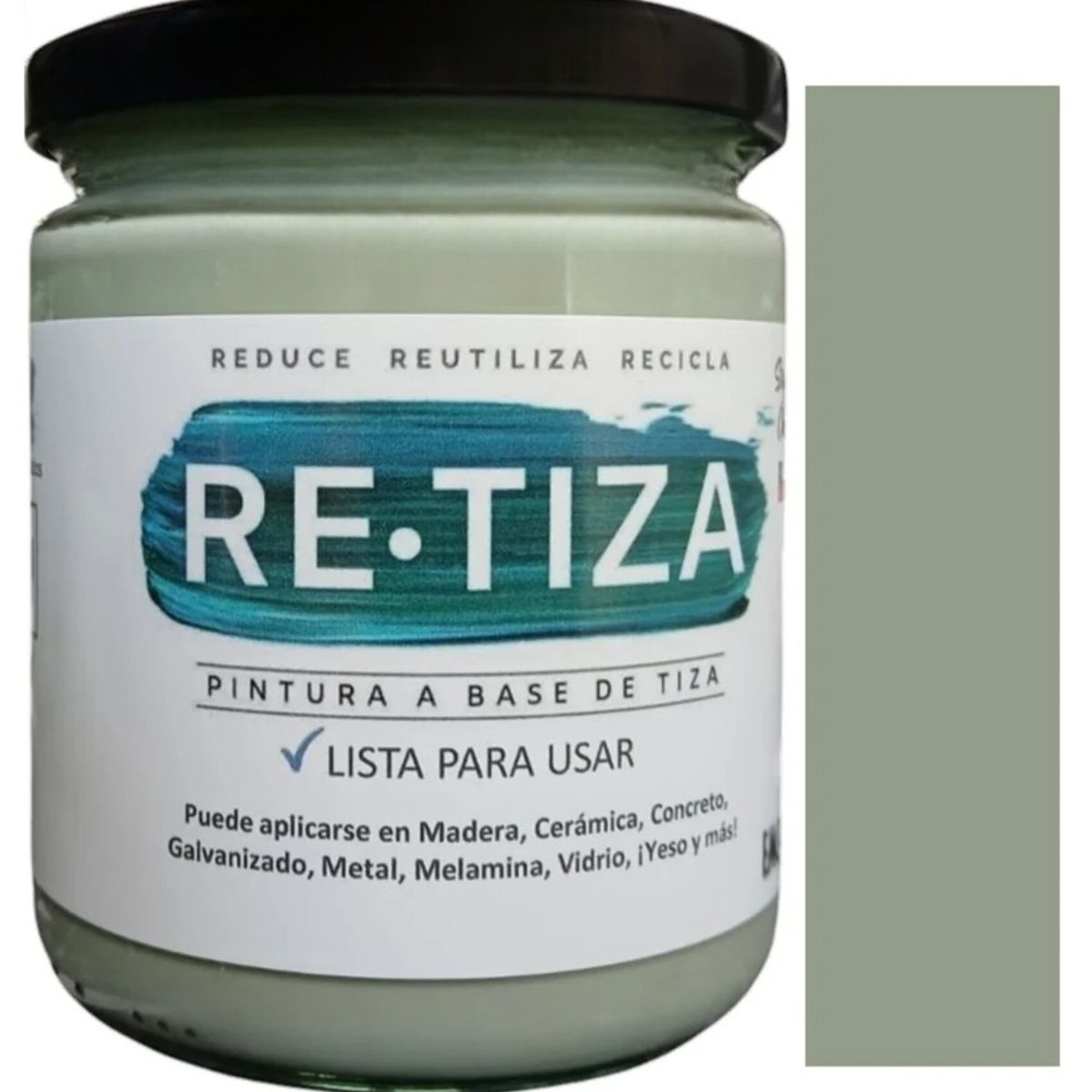 RETIZA - VERDE PISTACHO-OLIVA  500 Grs. Pintura Tizada/Vintage base agua mate