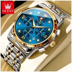 STARTECHOFFICE - Reloj Hombre Lujo Deportivo y Elegante con Cronógrafo Fase Lunar.-