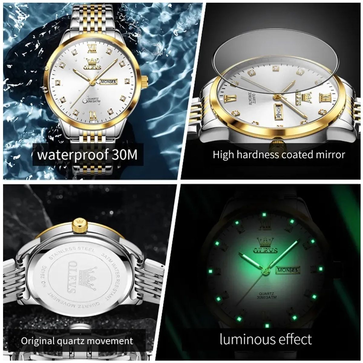 STARTECHOFFICE - Reloj Masculino de Alta Precisión con Calendario Resistencia al Agua