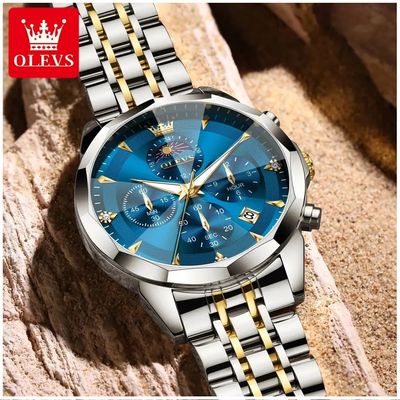 Imagen 2 del producto Reloj de Pulsera Hombre Acero Inoxidable Azul con Cronógrafo