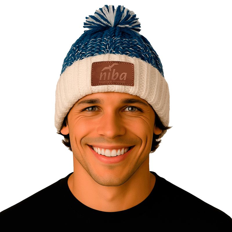 NIBA - Gorro lana Hombre Radal Blanco Azul Niba