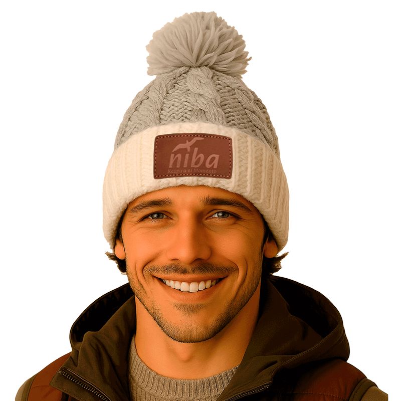 NIBA - Gorro lana Hombre Radal Blanco Gris Claro Niba