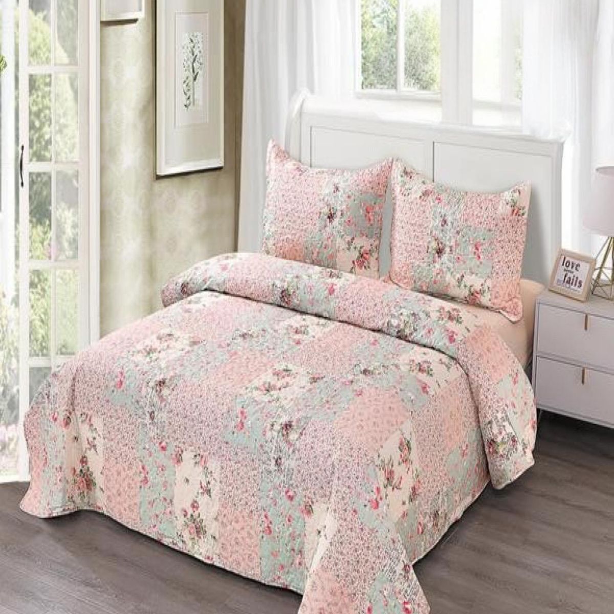 GENERICO - Cubrecama Cobertor Quilt 2 Plaza Primera Verano Q26