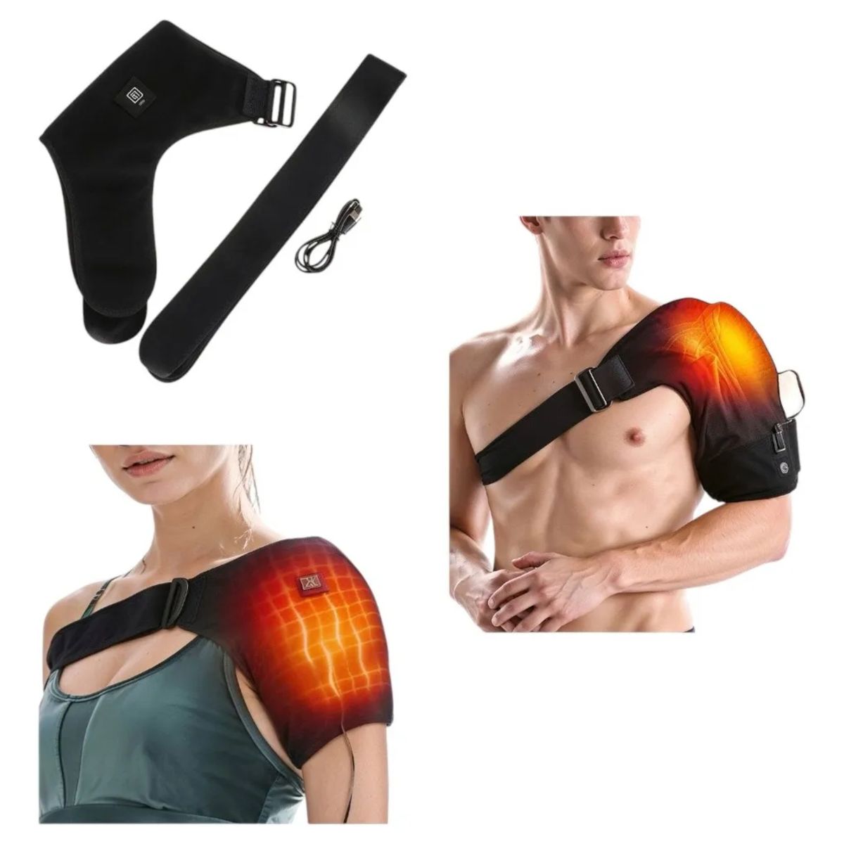 MOVI - Hombrera Terapéutica 2 en 1 con Calefacción (Alivio Dolor Articular)