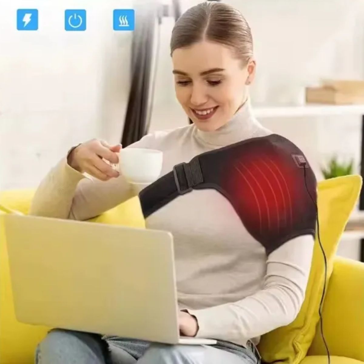 MOVI - Hombrera Terapéutica 2 en 1 con Calefacción (Alivio Dolor Articular)