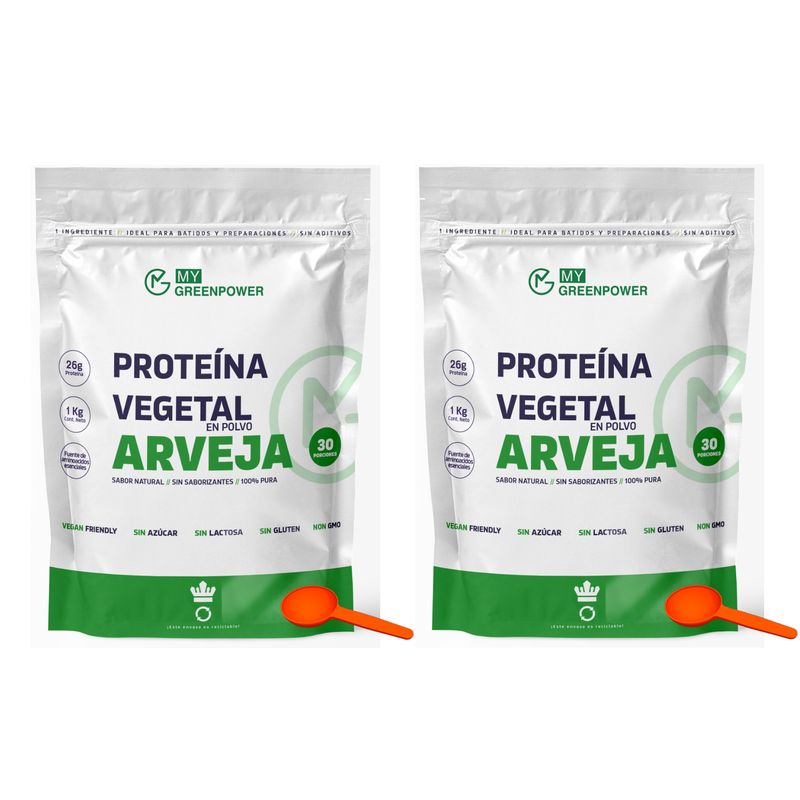 GENERICO - Pack Proteina Arveja Aislada Vegan 2 Kg My Green.  Sin Azucar