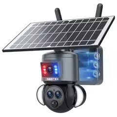 GENERICO - Triple Lente Camara Solar Deteccion de movimiento monitoreo a distancia red movil 4g.