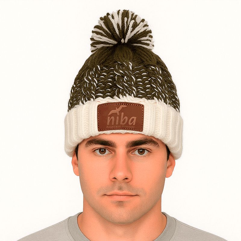 NIBA - Gorro lana Hombre Radal Blanco Verde Petroleo Niba