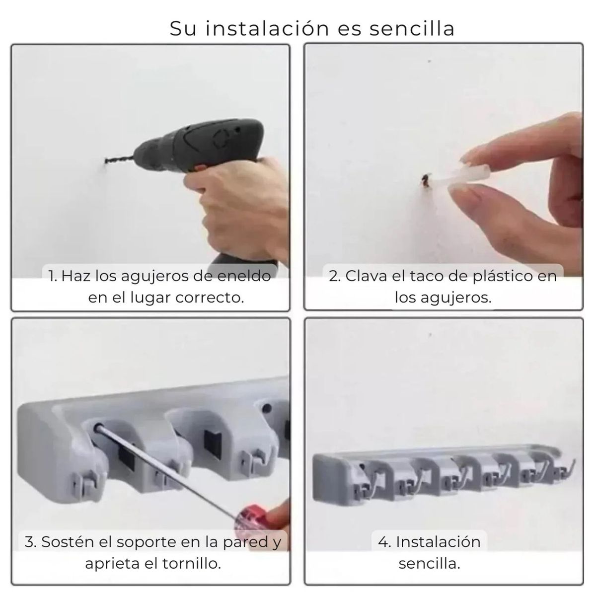 MOVI - Soporte Colgador Organizador Escobas Multiuso