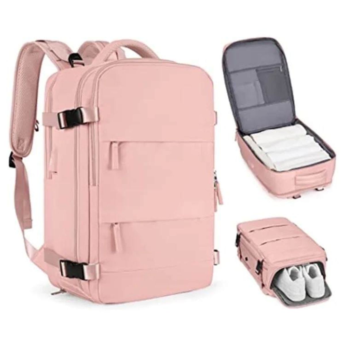 GENERICO - Mochila Femenina Impermeable de Gran Capacidad con Puerto USB