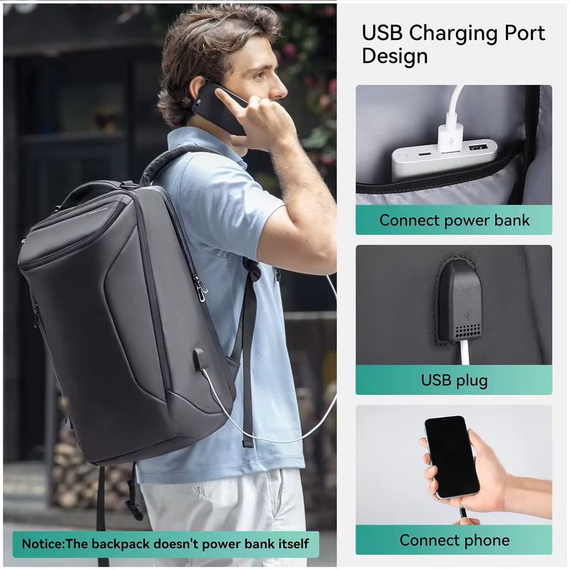 GENERICO - Mochila Impermeable Multifuncional USB Ideal para Viajes y Oficina