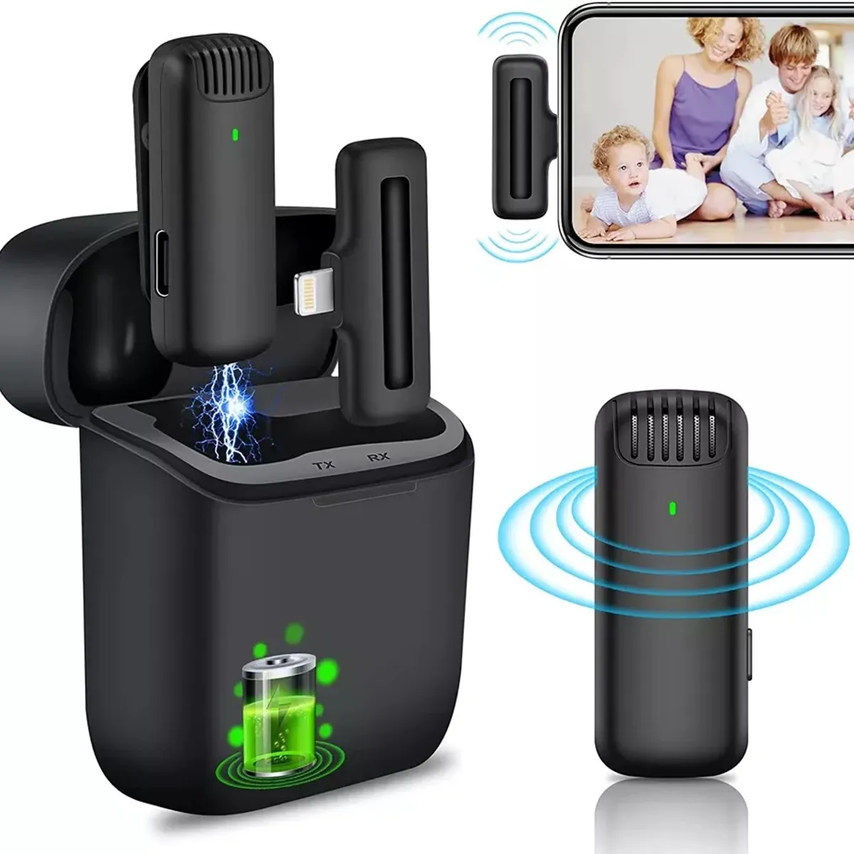 GENERICO - Micrófono inalámbrico Solapa Lightning para Iphone Reducción Ruido