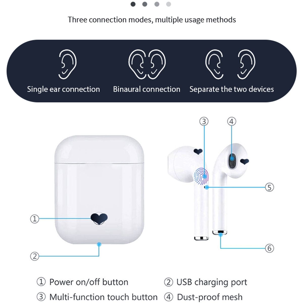 GENERICO - Audífonos Bluetooth I12 Versión 5.0 TWS SMART TOUCH